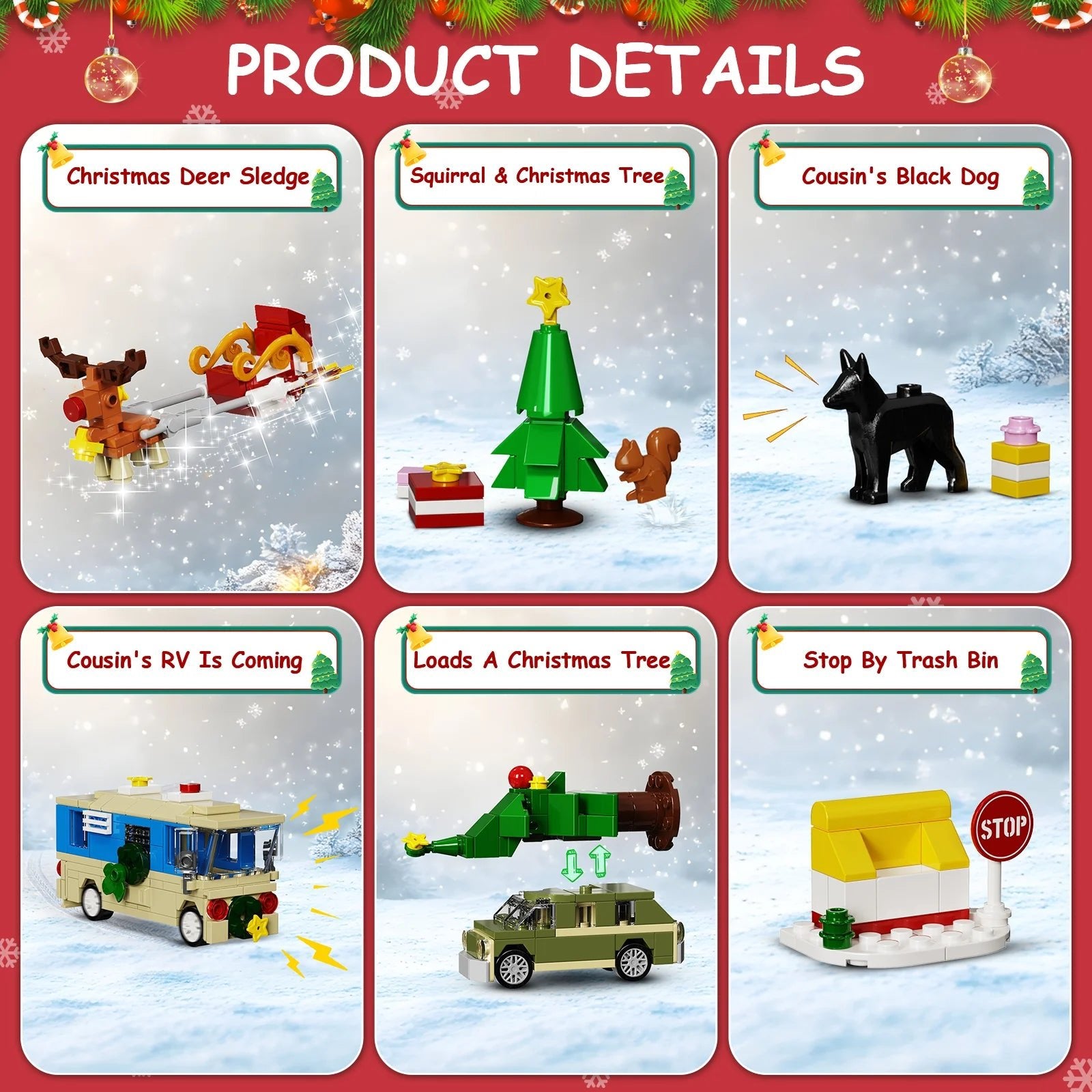 Christmas Holiday Advent Calendar building blocks set with 24 festive surprises for kids